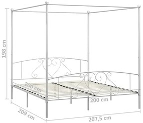 Białe metalowe łóżko małżeńskie 200x200 cm - Elox