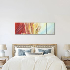 Obraz odpoczywającej kobiety, obraz olejny (170x50 cm)