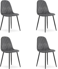 Krzesła Valora DAPI, ciemnoszary aksamit, zestaw 4 szt. | wytrzymały | comYERRable