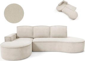 Narożnik MOLLY Lewostronny z funkcją spania, wolnostojący tkanina CURIO 09 Beżowy