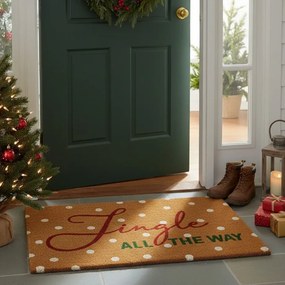 Wycieraczka bożonarodzeniowa z włókna kokosowego, 59x39 cm