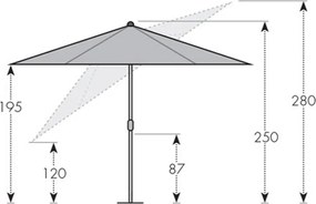 Doppler ACTIVE 3 m - parasol nachylany z oświetleniem LED - Towar z drobną wadą (S306)