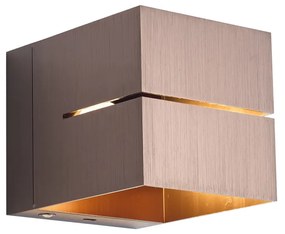 Lampa ścienna ciemny brąz z LED i dotykowym ściemniaczem, ładowalna - Joris Groove Nowoczesny Oswietlenie wewnetrzne