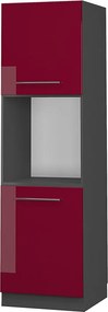 Szafka kuchenna bordowa czerwień wysoki połysk 60x58x206.8 fame-line