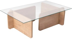 Stolik kawowy ze szkła hartowanego - Jasny naturalny i Przezroczysty - AZRA