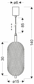 Loftowy czarny żyrandol wiszący - M103-Luil