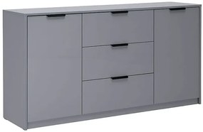 Szara komoda nowoczesna z 3 szufladami szary połysk lawa H1-C18