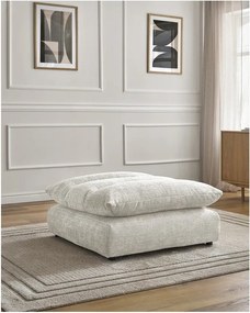 Biały podnóżek z tkaniny szenilowej Neil – Bobochic Paris