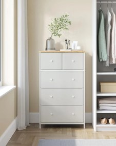 Komoda z szufladami HALLY 53x93 cm, dąb/biały