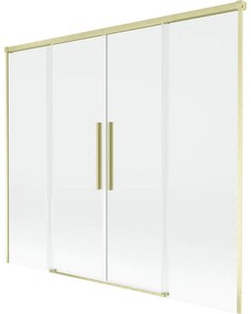 Mexen Rox parawan nawannowy 2-skrzydłowy rozsuwany 170 x 150 cm, transparent, złoty szczotkowany - 8C9-170-002-55-00