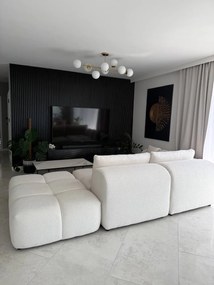 Narożnik sofa modułowa narożna Morano tkanina Manza boucle jasny beż
