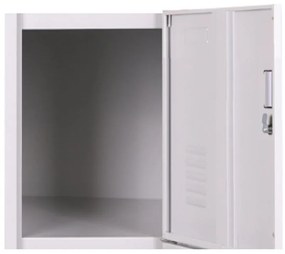 Szafka skrytkowa, 4 schowki, 1800 x 380 x 450 mm, zamek cylindryczny, drzwi szare