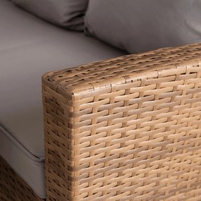 Modułowy narożnik ogrodowy ze stołem Sztokholm, brązowy/szary