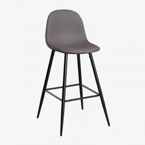 Zestaw 2 Wysokich Stołków Z Imitacji Skóry Glamm Gris Antracita & ↑75 Cm & Negro - Sklum