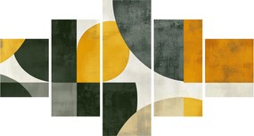 Obraz - Abstrakcja w oliwkowym kolorze (125x70 cm)