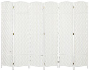 HOMCOM 6-częściowy dzielnik przestrzeni, składana osłona prywatności, ścianka osłonowa do salonu, sypialni, biura domowego, Biała