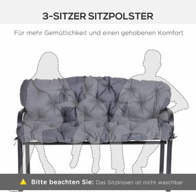 Outsunny poduszka na ławkę poduszka oparcia na ławce 150x98x8 cm