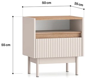 Szafka nocna DUMI 08 kaszmirowa/dąb cremona ML MEBLE