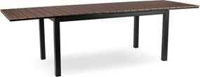 Stół Ogrodowy Prostokątny ARGOS 160-260 cm Rozkładany Orzech/Czarny
