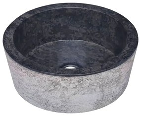 Czarna okrągła umywalka z marmuru C2-K91