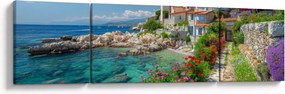 Obraz - Malownicza nadmorska wioska (170x50 cm)