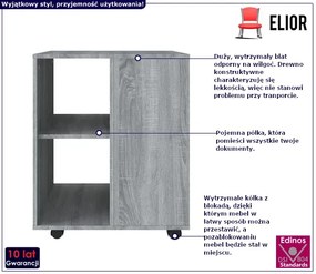 Kontener do biurka w kolorze szarego drewna - Priva 4X