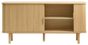 Niska komoda w dekorze dębu z drzwiami przesuwnymi 76x160 cm Cavo – Unique Furniture