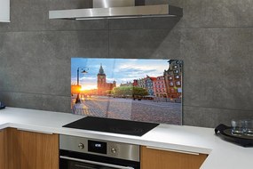 Panel szklany do Kuchni Gdańska Starówka o Świcie