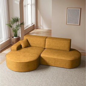 Narożnik Modena Pro, tkanina Poso, Musztardowy, Lewy