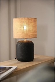 Czarna lampa stołowa z kloszem z juty (wys. 32,5 cm) Montagna – Markslöjd
