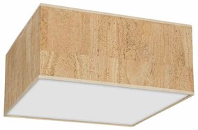 Lampa sufitowa, kwadratowa, korek, biała CORK White/Cork 2xE27