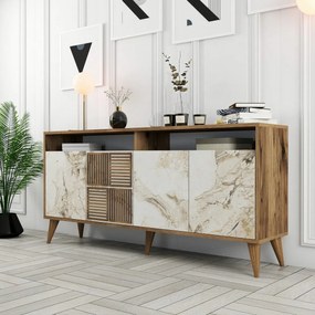 Szafka Milan Walnut and White Marble
