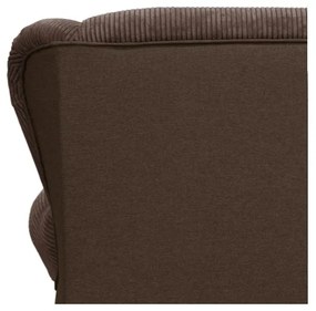 Ciemnobrązowy sztruksowy szezlong Lord – Ropez