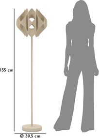 Beżowa lampa stojąca z metalowym kloszem (wysokość 155 cm) Space – Mauro Ferretti