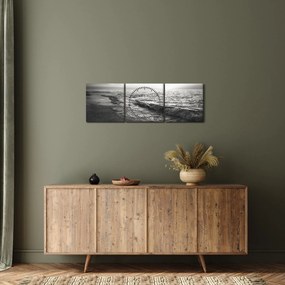 Obraz - Na brzegu morza (z zegarem) (90x30 cm)