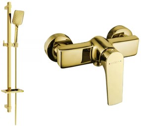 Mexen Lynx DQ62 bateria prysznicowa z zestawem prysznicowym, złota - 74594DQ62-50