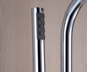 Bateria wannowa wolnostojąca 8028Chromowana okrągła konstrukcja