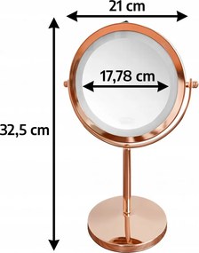 Lusterko Do Makijażu PREMIUM Kosmetyczne POWIĘKSZAJĄCE 10X Podświetlane LED