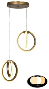 Metalowa lampa wisząca LED w kolorze brązu ø 20 cm Sezen – Squid Lighting