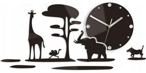 Zegar ścienny naklejany czarny dekoracyjny na ścianę do salonu loft safari