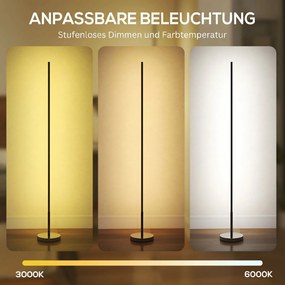 HOMCOM Lampa stojąca LED do salonu z regulowaną temperaturą barwową do sypialni i biura, 20 x 20 x 150 cm | Aosom PL