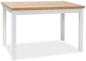 Biały stół jadalny z blatem w dekorze dąb lancelot ADAM 100x60
