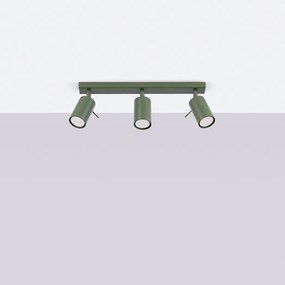 Lampa sufitowa nowoczesny Briix, stal - 3 źródło światła 4000K - L.45 x H.17 cm - zielony oliwkowy