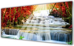 Panel Szklany Wodospad w Ukrytej Gęstwinie