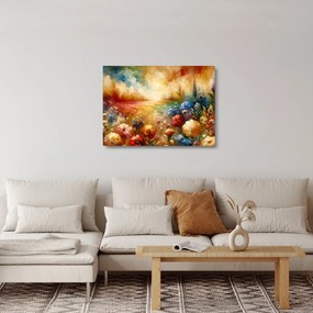 Obraz na szkle - Kolorowa łąka (70x50 cm)