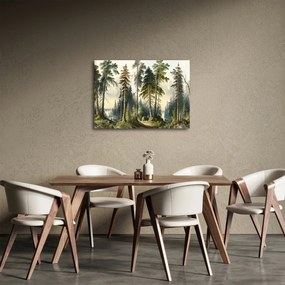 Obraz - Krajobraz lasów w stylu vintage (70x50 cm)