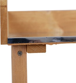 Outsunny stół do roślin z metalową powierzchnią roboczą drewno naturalne 76x37x89cm | Aosom PL