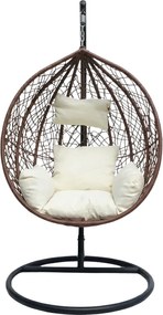 Brązowe wiszące krzesło KOKON