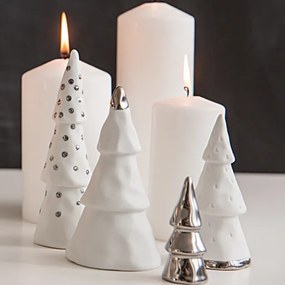 Porcelanowy zestaw WINTER FOREST w srebrnym kolorze, 4 szt.