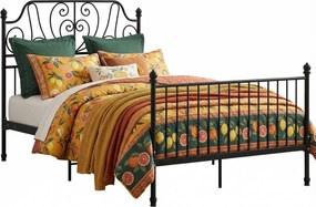 Czarne metalowe łóżko z zagłówkiem 120x200 cm T4-N93